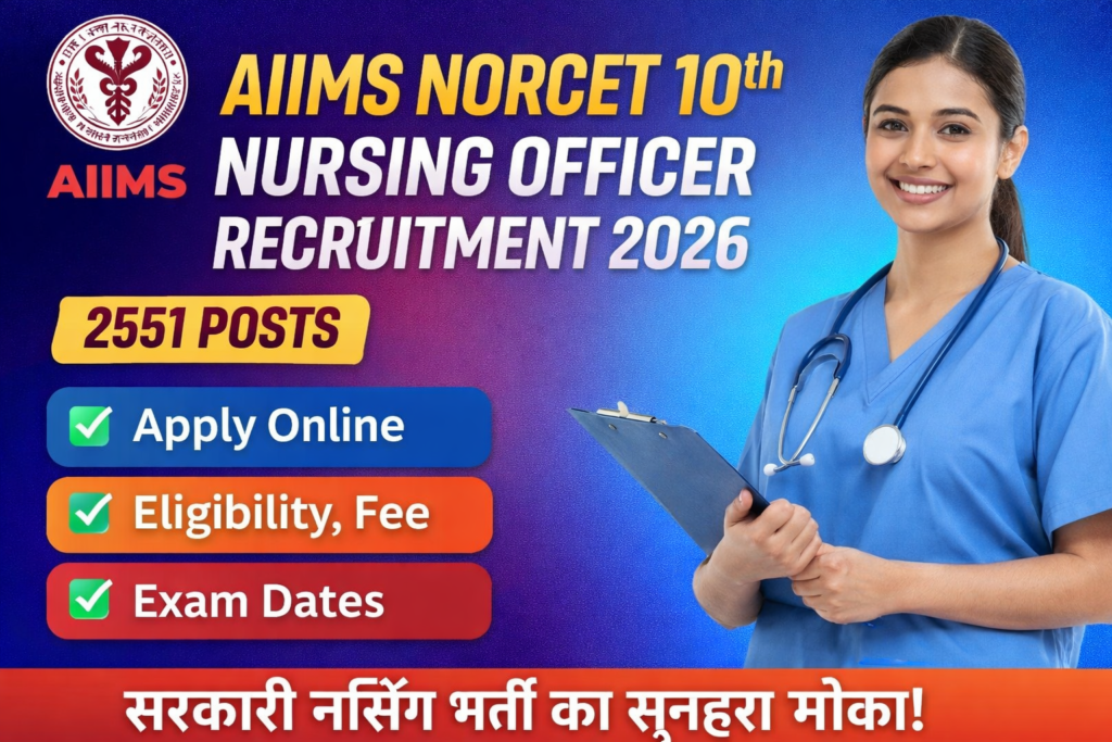 AIIMS NORCET 10th Nursing Officer Recruitment 2026